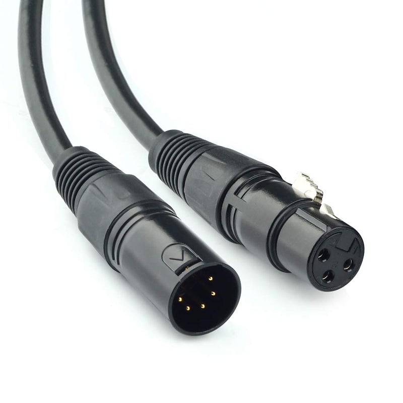 SiYear 3 Pin XLR Female to 5 Pin XLR Male Audio Cable for Microphone DMX Stage Light Turnaround ï¼ŒXLR3Fto XLR5M Adapter Cable ï¼ˆ12inch / 2Pack - Image 2